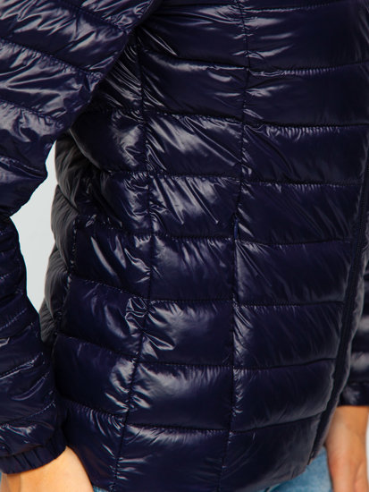 Granatowa pikowana kurtka damska przejściowa Denley 5M706