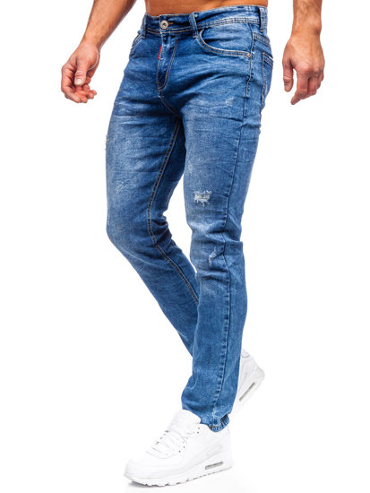 Granatowe spodnie jeansowe męskie regular fit Denley K10007-1