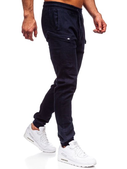 Granatowe spodnie joggery męskie Bolf B11103