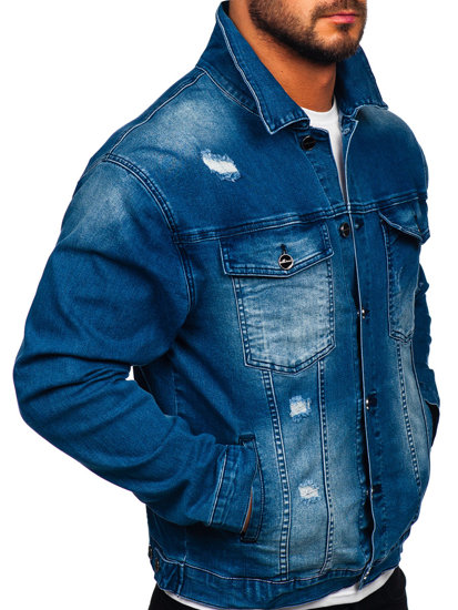 Jasnoniebieska kurtka jeansowa męska Denley MJ506B