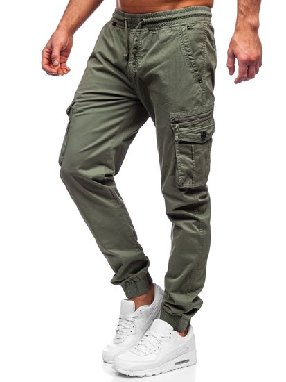 Jasnozielone spodnie joggery bojówki męskie Denley CT6706S0