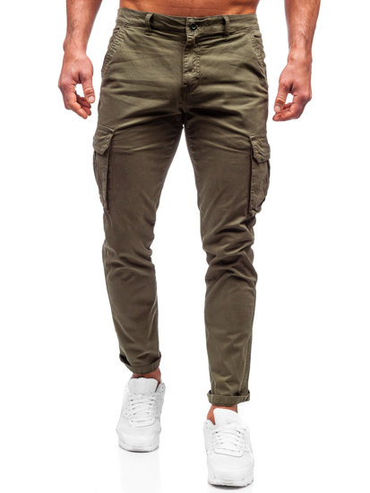 Khaki spodnie materiałowe bojówki męskie Denley ZK7815