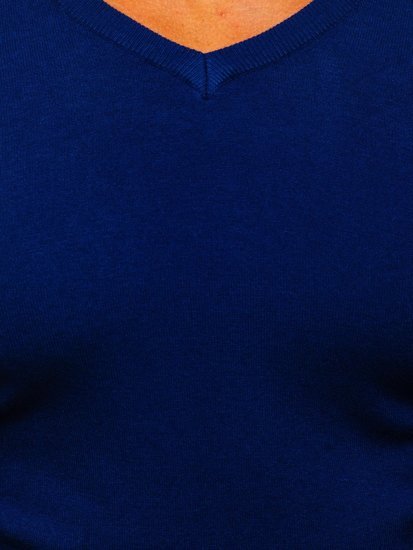 Niebieski sweter męski w serek Denley YY03