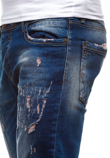 Spodnie jeansowe męskie granatowe Denley 4838-1(1017)