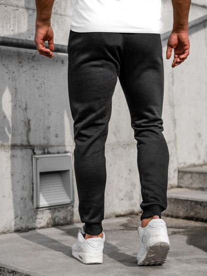 Spodnie męskie joggery dresowe czarne Denley CK01