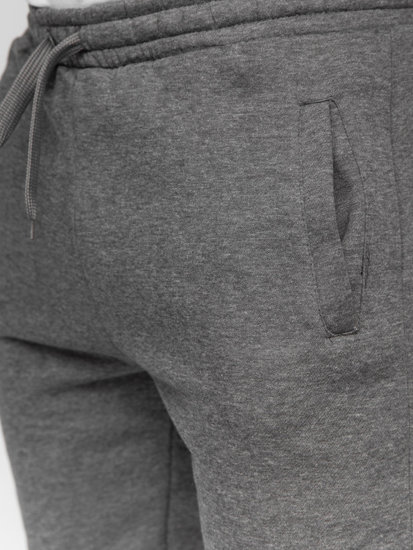 Spodnie męskie joggery dresowe grafitowe Denley CK01
