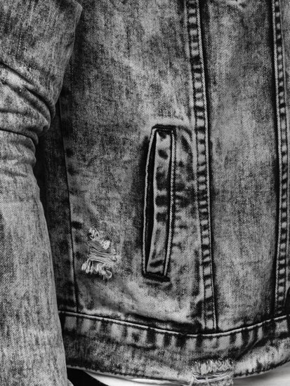 Szara jeansowa kurtka męska Denley AK588