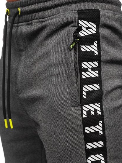 Szare joggery dresowe spodnie męskie Denley TC950