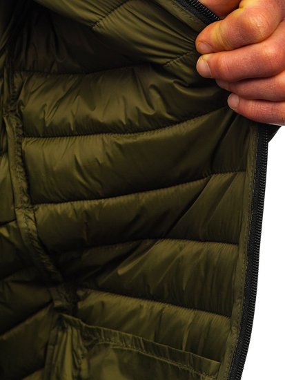 Zielona pikowana kurtka przejściowa męska Denley 13021