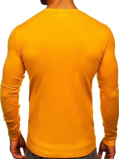 Żółty sweter basic męski Denley YY01