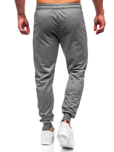 Antracytowe spodnie męskie joggery dresowe Denley JX5007
