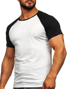 Biało-czarny t-shirt męski Denley 8T82