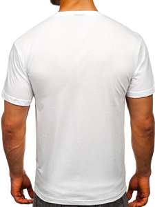 Biały T-shirt męski z nadrukiem Bolf 10821