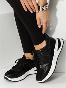 Czarne buty damskie sneakersy Denley 23