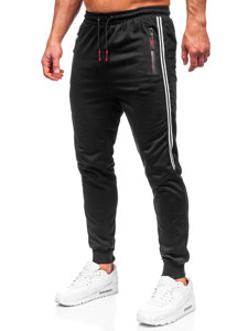 Czarne spodnie męskie joggery dresowe Denley K10338