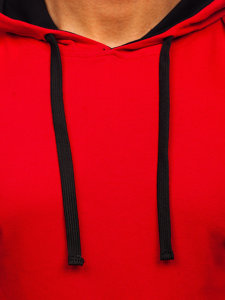 Czerwona z kapturem bluza męska Bolf 03