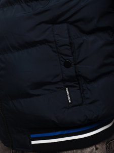 Granatowa pikowana kurtka męska zimowa Denley 6971