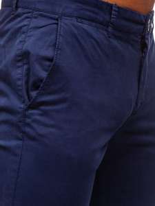 Granatowe spodnie chinosy męskie Denley 1146