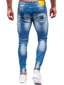 Granatowe spodnie jeansowe męskie slim fit Denley BC1025