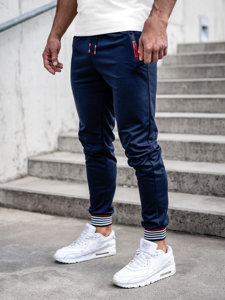 Granatowe spodnie męskie joggery dresowe Denley K10332