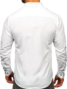 Koszula męska elegancka z długim rękawem biała Bolf 5796-1