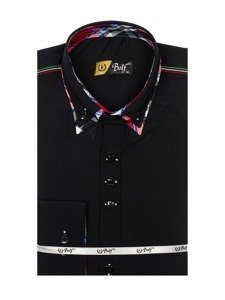 Koszula męska elegancka z długim rękawem czarna Bolf 2705