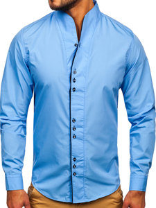 Koszula męska z długim rękawem jasnoniebieska Bolf 5720
