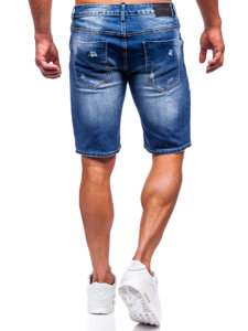 Niebieskie krótkie spodenki jeansowe męskie Denley MP0037B