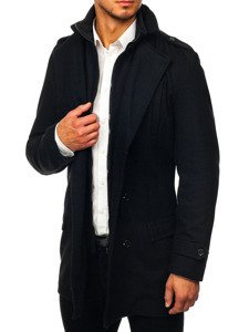Płaszcz męski zimowy czarny Denley NZ02