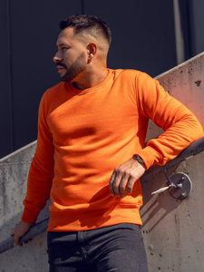 Pomarańczowa bluza męska bez kaptura Denley 2001A