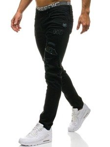 Spodnie jeansowe meskie czarne Denley 374