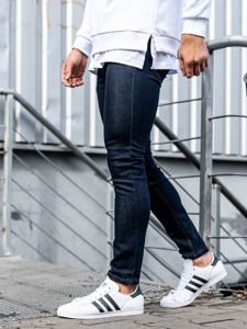 Spodnie jeansowe męskie skinny fit atramentowe Denley 61827