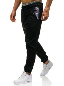 Spodnie joggery męskie czarne Denley 0449