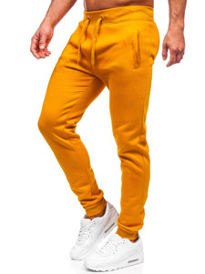 Spodnie męskie joggery dresowe camelowe Denley XW01