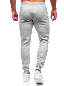 Spodnie męskie joggery dresowe szare Denley XW01
