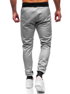 Szare joggery dresowe spodnie męskie Denley K50002