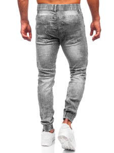 Szare spodnie jeansowe joggery męskie Denley TF114