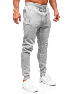 Szare spodnie męskie joggery dresowe Denley XW06