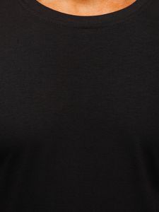T-shirt męski bez nadruku czarny Denley 2005