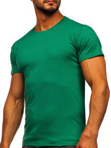 T-shirt męski bez nadruku zielony Denley 2005-101