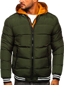 Zielona pikowana kurtka męska zimowa Denley 6900