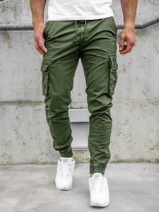 Zielone spodnie joggery bojówki męskie Denley CT6702S0