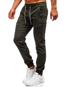 Zielone spodnie joggery męskie Denley CT8808