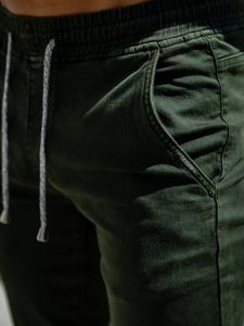 Zielone spodnie joggery męskie Denley CT8808
