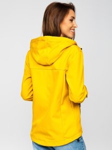 Żółta  kurtka damska przejściowa softshell Denley KSW6007