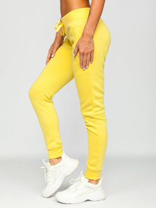 Żółte spodnie dresowe damskie Denley CK-01-33
